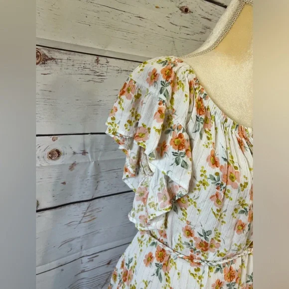 Cupcake and Cashmere Woman’s White Floral Lightweight Raylon Dress Size Large - Picture 4 of 8